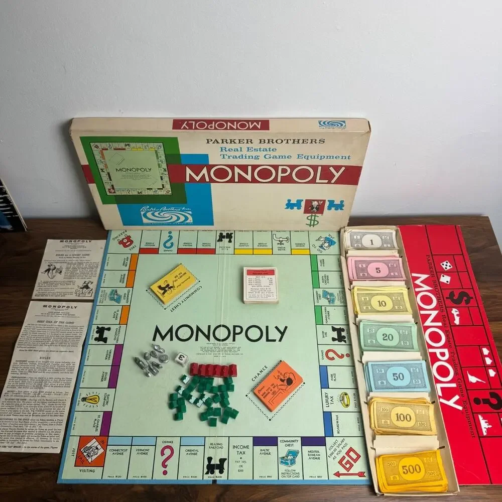 Vintage 1961 Monopoly Board Game by Parker Brothers Complete READ